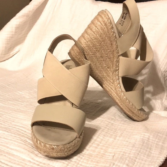 Tan Wedge Sandals - Picture 1 of 4